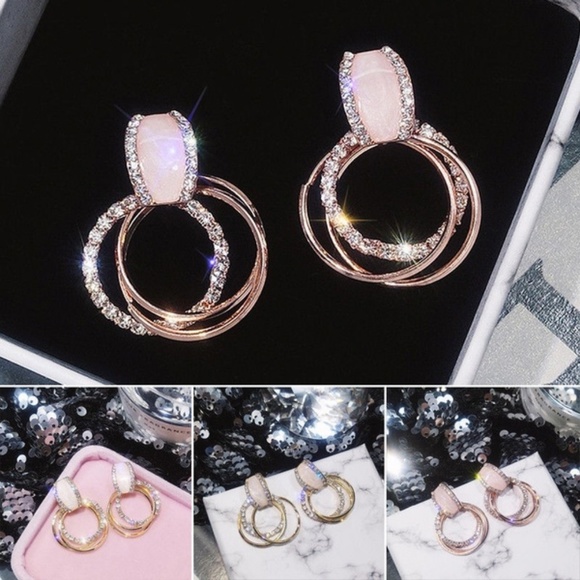 Shimmering Iridescent Stud Earrings - Picture 1 of 8